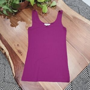 Cotton Fuscia Boat Neck Tank